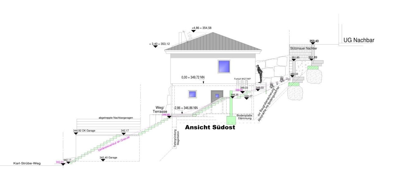 Baulücke mit Südwesthang, voll erschlossen inkl. Bodengutachten in Steinen (DJ1) — Ansicht Südost